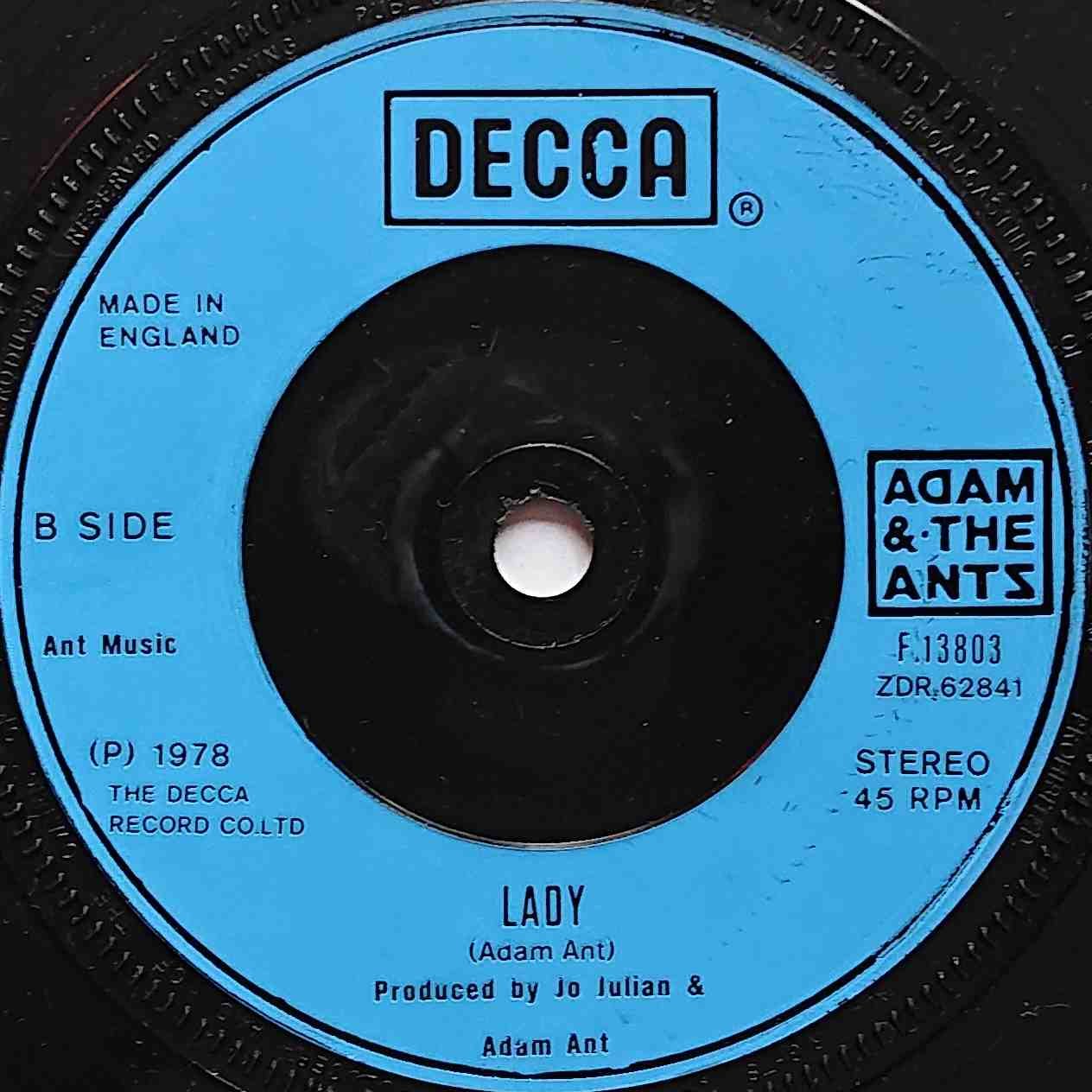 F 13803 Young Parisians Adam and the Ants Label